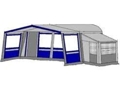 Te Velde Voortent De Wenne 240 Cm Blauw -Winkel Caravanaccessoires 1 2 te velde voortenten met uitbouw de wenne blauw6