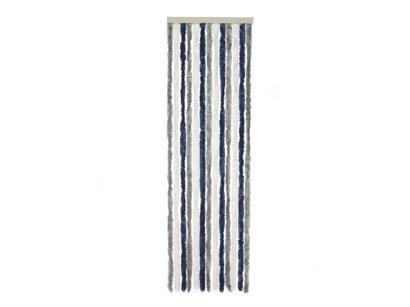 Travellife Chenille Grijs/wit/blauw 56x185cm 4 Travellife Chenille Grijs/wit/blauw 56x185cm - Afbeelding 2