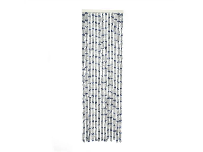 Travellife Chenille Streep Grijs/blauw 56x185cm 4 Travellife Chenille Streep Grijs/blauw 56x185cm - Afbeelding 2