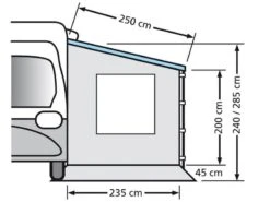 Eurotrail Zijwand Cassetteluifel Met Raam 250 -Winkel Caravanaccessoires eurotrail zijwand camperluifel fiamma omnistore 250 etct0018 250w 1